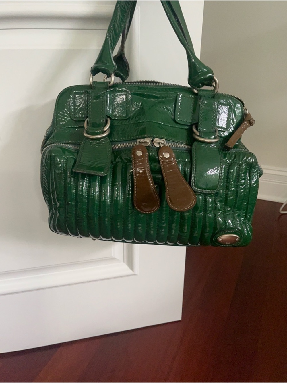 Chloe Green Leather Satchel Handbag